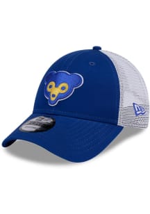 New Era Chicago Cubs Retro Evergreen Trucker 9FORTY Adjustable Hat - Blue