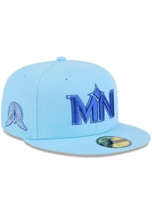 New Era Minnesota Twins Mens Light Blue 2025 City Connect Fan Pack 59FIFTY Fitted Hat