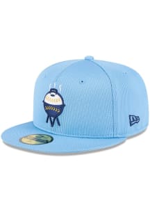 New Era Milwaukee Brewers Mens Light Blue 2025 City Connect Batting Practice 59FIFTY Fitted Hat