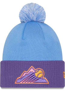 New Era Colorado Rockies Light Blue 2025 City Connect Official Pom Mens Knit Hat
