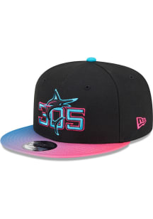 New Era Miami Marlins Black 2025 City Connect Official 9FIFTY Mens Snapback Hat