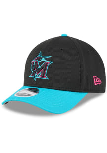 New Era Miami Marlins 2025 City Connect Batting Practice M Crown 9FORTY Adjustable Hat - Black