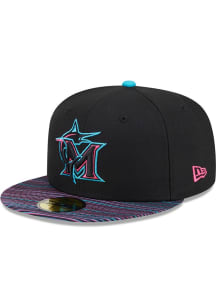 New Era Miami Marlins Mens Black City Connect Fan Pack 59FIFTY Fitted Hat
