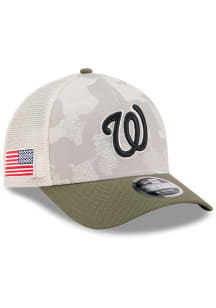 New Era Washington Nationals 2025 Armed Forces Day A-Frame M Crown 9FORTY Adjustable Hat - Tan