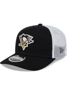 New Era Pittsburgh Penguins 9SEVENTY Stretch Snap Cotton Trucker Adjustable Hat - Black