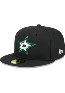 New Era Dallas Stars Mens Black 59FIFTY Polyester Fit Fitted Hat
