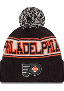 New Era Philadelphia Flyers Black Retro Pom Knit Mens Knit Hat