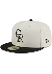 New Era Colorado Rockies Mens White 2T Evergreen 59FIFTY Fitted Hat