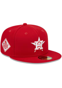 New Era Houston Astros Mens Red Evergreen Side Patch 59FIFTY Fitted Hat
