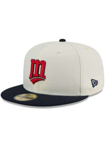 New Era Minnesota Twins Mens White Retro 2T Evergreen 59FIFTY Fitted Hat
