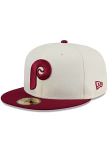 New Era Philadelphia Phillies Mens White Retro 2T Evergreen 59FIFTY Fitted Hat