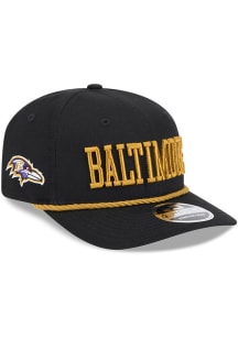 New Era Baltimore Ravens 9SEVENTY Cotton Stretch Snap Adjustable Hat - Black