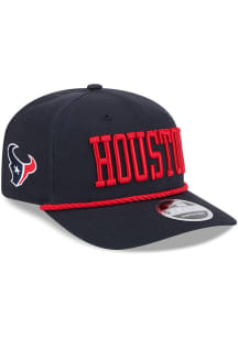New Era Houston Texans 9SEVENTY Cotton Stretch Snap Adjustable Hat - Navy Blue