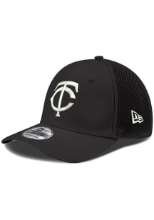 New Era Minnesota Twins Mens Black Neo 39THIRTY Flex Hat