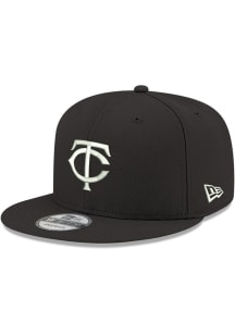 New Era Minnesota Twins Black Tonal Logo 9FIFTY Mens Snapback Hat
