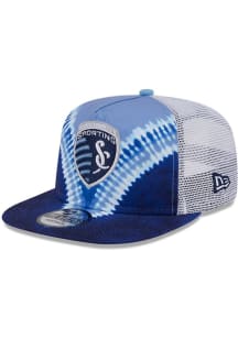 New Era Sporting Kansas City Blue Dye Golfer Trucker Mens Snapback Hat