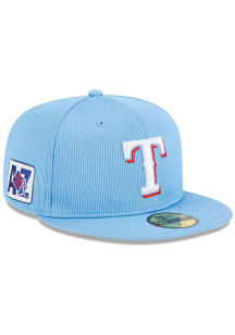 New Era Texas Rangers Light Blue 2025 Spring Training JR 59FIFTY Youth Fitted Hat