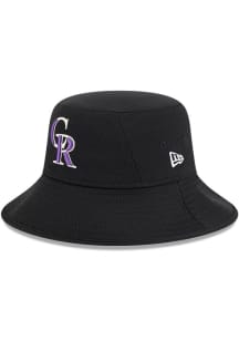 New Era Colorado Rockies Black 2025 Spring Training Mens Bucket Hat