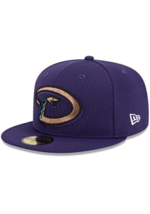 New Era Arizona Diamondbacks Mens Purple 2025 Clubhouse Alt 59FIFTY Fitted Hat
