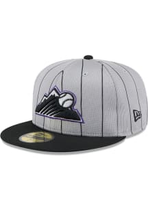 New Era Colorado Rockies Mens Grey 2025 Batting Practice 59FIFTY Fitted Hat
