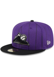 New Era Colorado Rockies Mens Purple 2025 Batting Practice 59FIFTY Fitted Hat