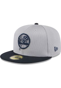 New Era New York Yankees Mens Grey 2025 Batting Practice 59FIFTY Fitted Hat