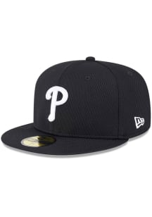 New Era Philadelphia Phillies Mens Black 2025 Clubhouse Modern Crown 59FIFTY Fitted Hat