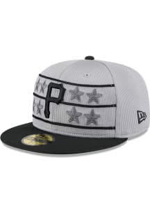 New Era Pittsburgh Pirates Mens Grey 2025 Batting Practice 59FIFTY Fitted Hat