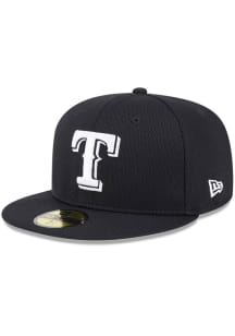 New Era Texas Rangers Mens Black 2025 Clubhouse Modern Crown 59FIFTY Fitted Hat