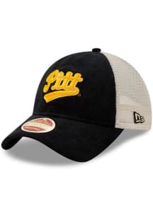 New Era Pitt Panthers Retro Script Corduroy 9TWENTY Adjustable Hat - Navy Blue