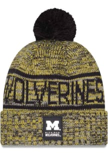 New Era Michigan Wolverines Blue 25 COLFB SLCW SPORT KNIT Mens Knit Hat