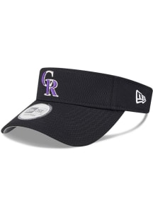 New Era Colorado Rockies Mens Black 2025 Spring Training Adjustable Visor