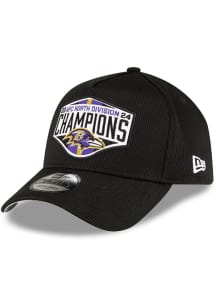 New Era Baltimore Ravens 2024 Division Champions A-Frame 9FORTY Adjustable Hat - Black