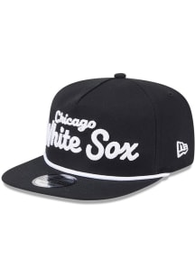 New Era Chicago White Sox Black Team Text Golfer Mens Snapback Hat