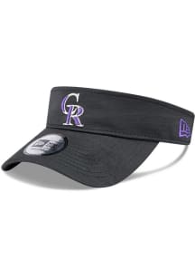 New Era Colorado Rockies Mens Black Basic Adjustable Visor