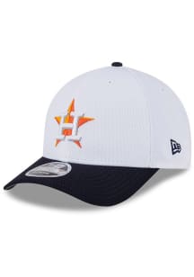 New Era Houston Astros 2025 Clubhouse Modern Crown 9FORTY Adjustable Hat - White