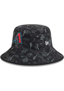 New Era Arizona Diamondbacks Black 2025 Spring Training Fanwear Print Mens Bucket Hat