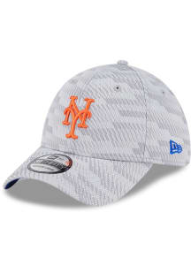 New Era New York Mets Mens Grey 2025 Clubhouse 39THIRTY Flex Hat