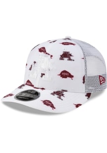 New Era Arkansas Razorbacks All Over Mascot Low Pro 9FIFTY Adjustable Hat - White