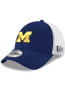 New Era Michigan Wolverines Trucker 9FORTY Adjustable Hat - Blue