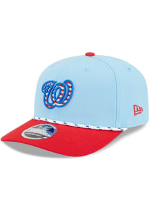 New Era Washington Nationals 2025 MLB 4th of July 9SEVENTY Stretch Snap Adjustable Hat - Light Blu..