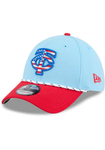 New Era Minnesota Twins Mens Light Blue 2025 MLB 4th of July 39THIRTY Flex Hat