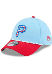 New Era Pittsburgh Pirates Mens Light Blue 2025 MLB 4th of July 39THIRTY Flex Hat