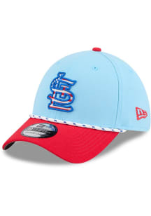 New Era St Louis Cardinals Mens Light Blue 2025 MLB 4th of July 39THIRTY Flex Hat