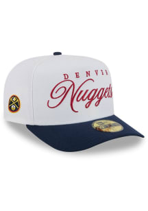 New Era Denver Nuggets Mens White 2025 NBA Draft A Frame 59FIFTY Fitted Hat