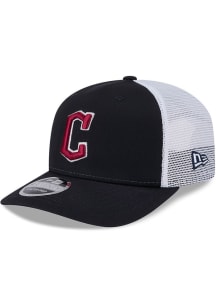 New Era Cleveland Guardians 9SEVENTY Stretch Snap Cotton Trucker Adjustable Hat - Navy Blue
