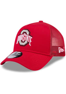 New Era Ohio State Buckeyes A-Frame Trucker 9FORTY Adjustable Hat - Red