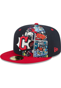 New Era Cleveland Guardians Mens Navy Blue 2025 Diamond Hero Collection 59FIFTY Fitted Hat