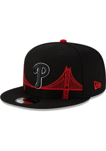 New Era Philadelphia Phillies Black Bridge 9FIFTY Mens Snapback Hat