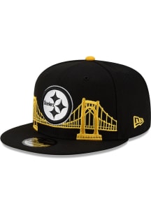 New Era Pittsburgh Steelers Black Bridge 9FIFTY Mens Snapback Hat